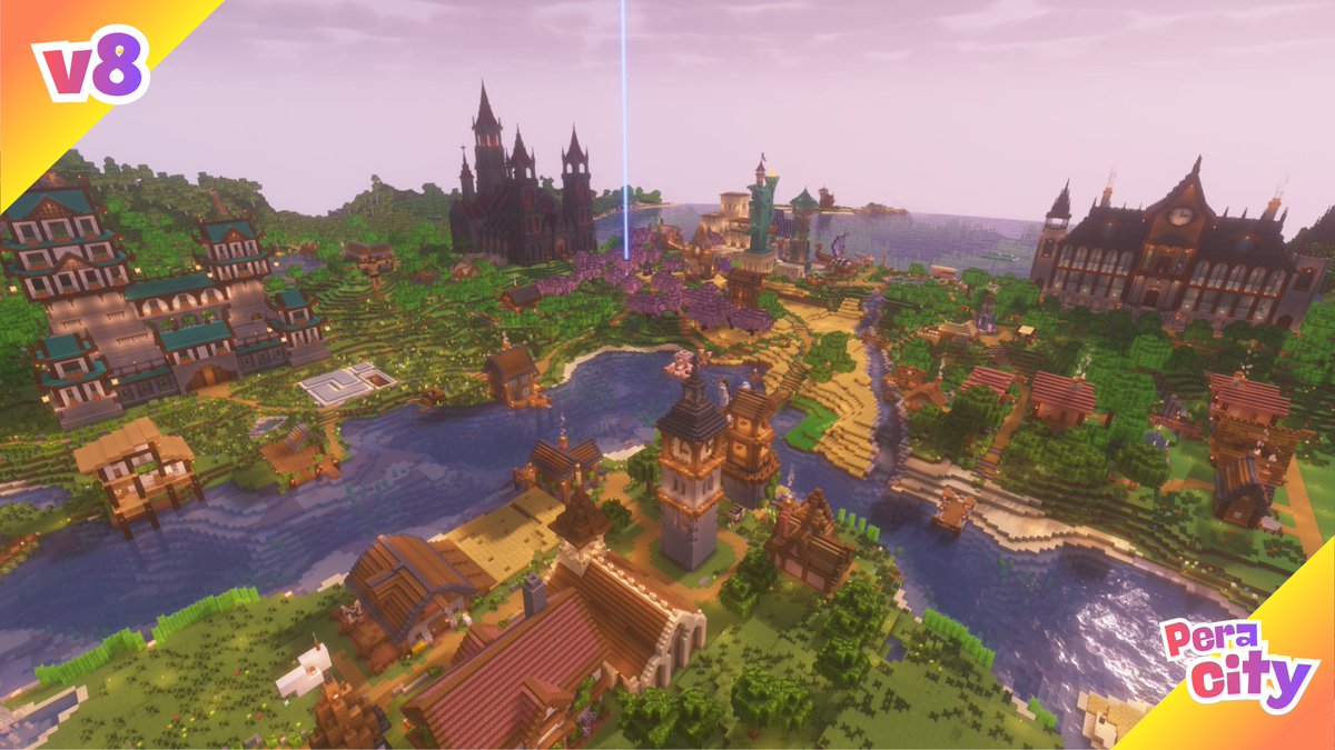 ValentyMC's tweet photo. Pera City looks incredibly magnificent at night. 

#Minecraft 

https://t.co/JzABiNo53n https://t.co/PEzzBEklUS