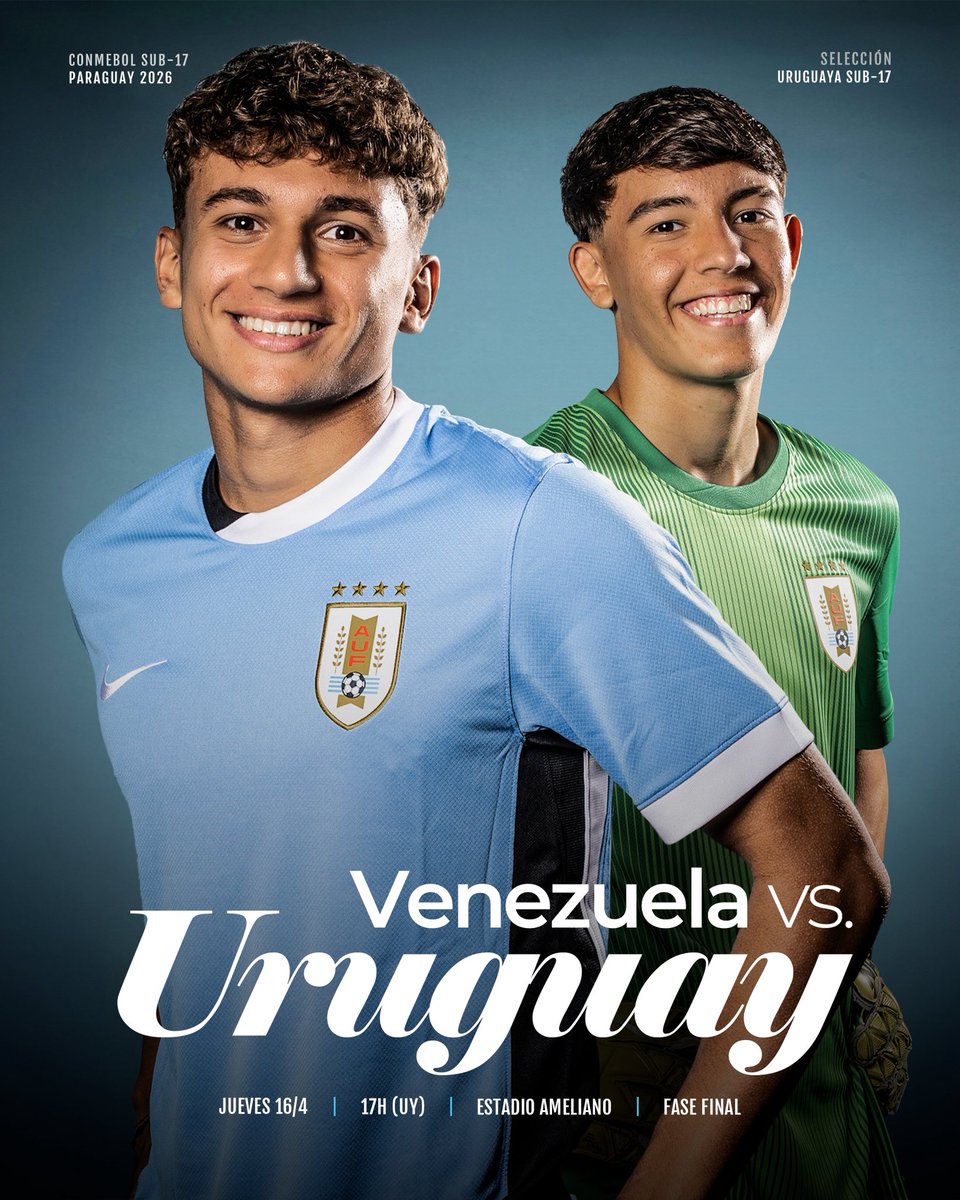 Uruguay's tweet photo. Mañana la 𝘀𝘂𝗯-𝟭𝟳 va en busca de sellar el pasaje al Mundial 🎟️ https://t.co/MNadXmjsMC
