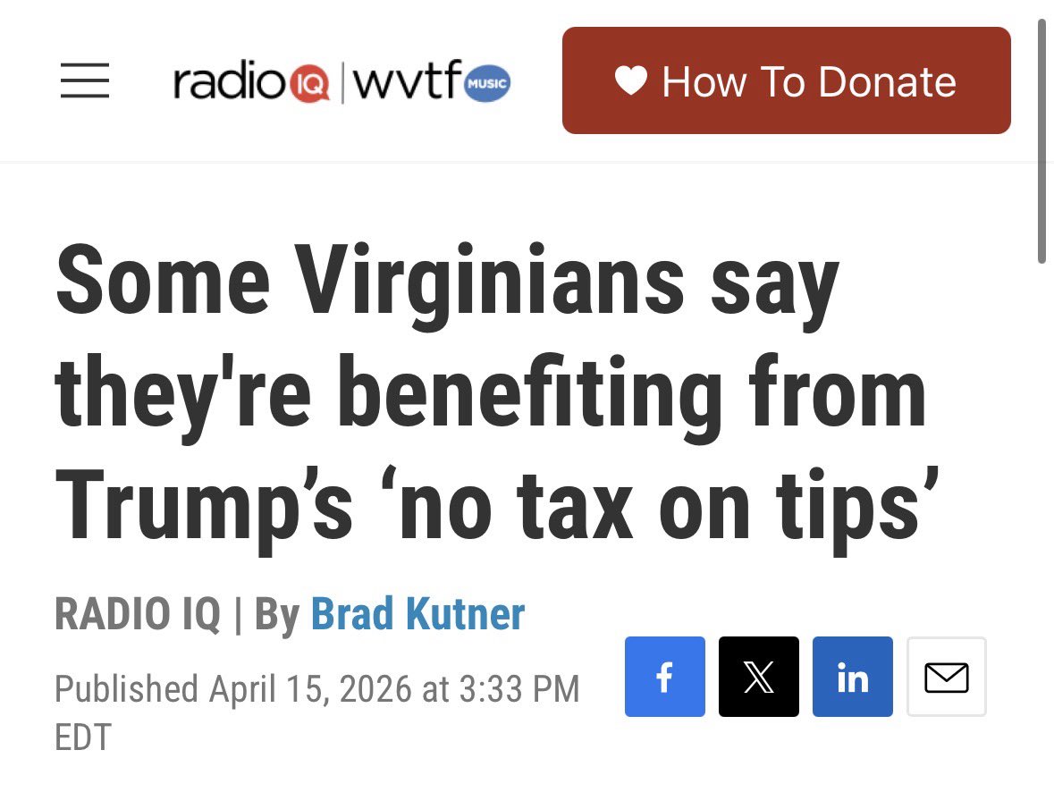 VASenateGOP's tweet photo. Hard-working Virginians who earn tips are benefitting from federal “no tax on tips.” 

But Abigail Spanberger and Virginia Democrats BLOCKED no tax on tips for state tax purposes. 

Just another broken affordability promise. https://t.co/KEUpVSangG