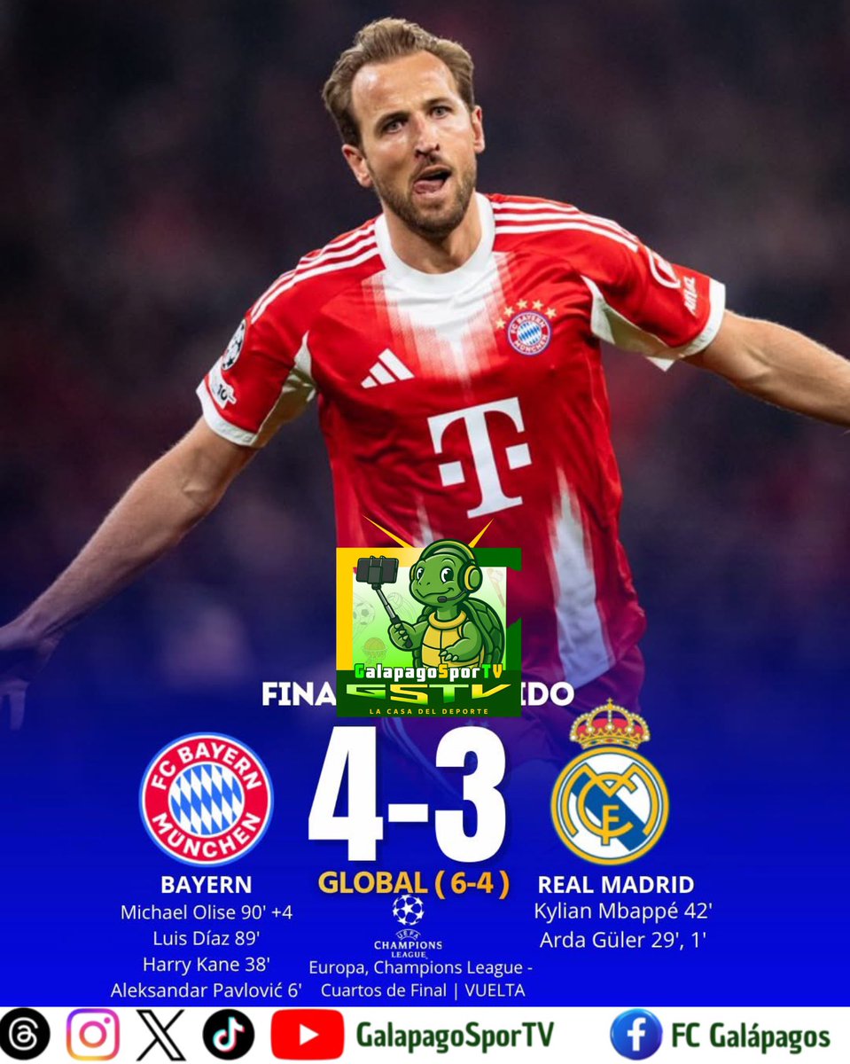 GalapagoSporTV's tweet image. SE ACABÓ ADIÓS AL MADRID

El Madrid eliminado de la #Champions, pero si algo hay que reconocer que contra todos los pronósticos el #Madrid perdió como lo que es un #GRANDE, fue a morirse de todo y no dejo nada para reproches. 

Somos #GalapagoSporTV “La Casa del Deporte” 🐢