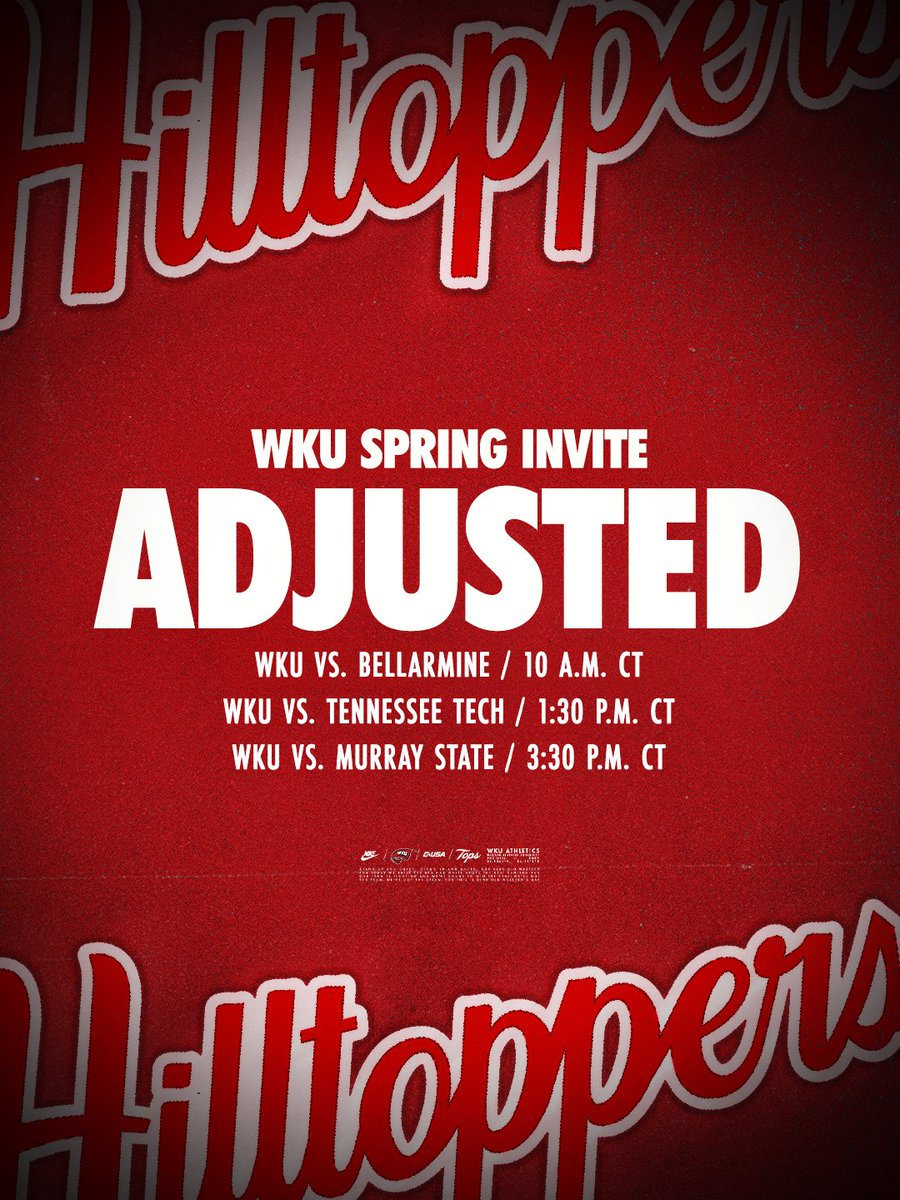 WKUVolleyball's tweet photo. Heads up, fans! Our match times for the Spring Invite have changed!

Head to the link below for more info!

📲: https://t.co/UoL8sTIIML

#GoTops https://t.co/ESEmJS0Sd7