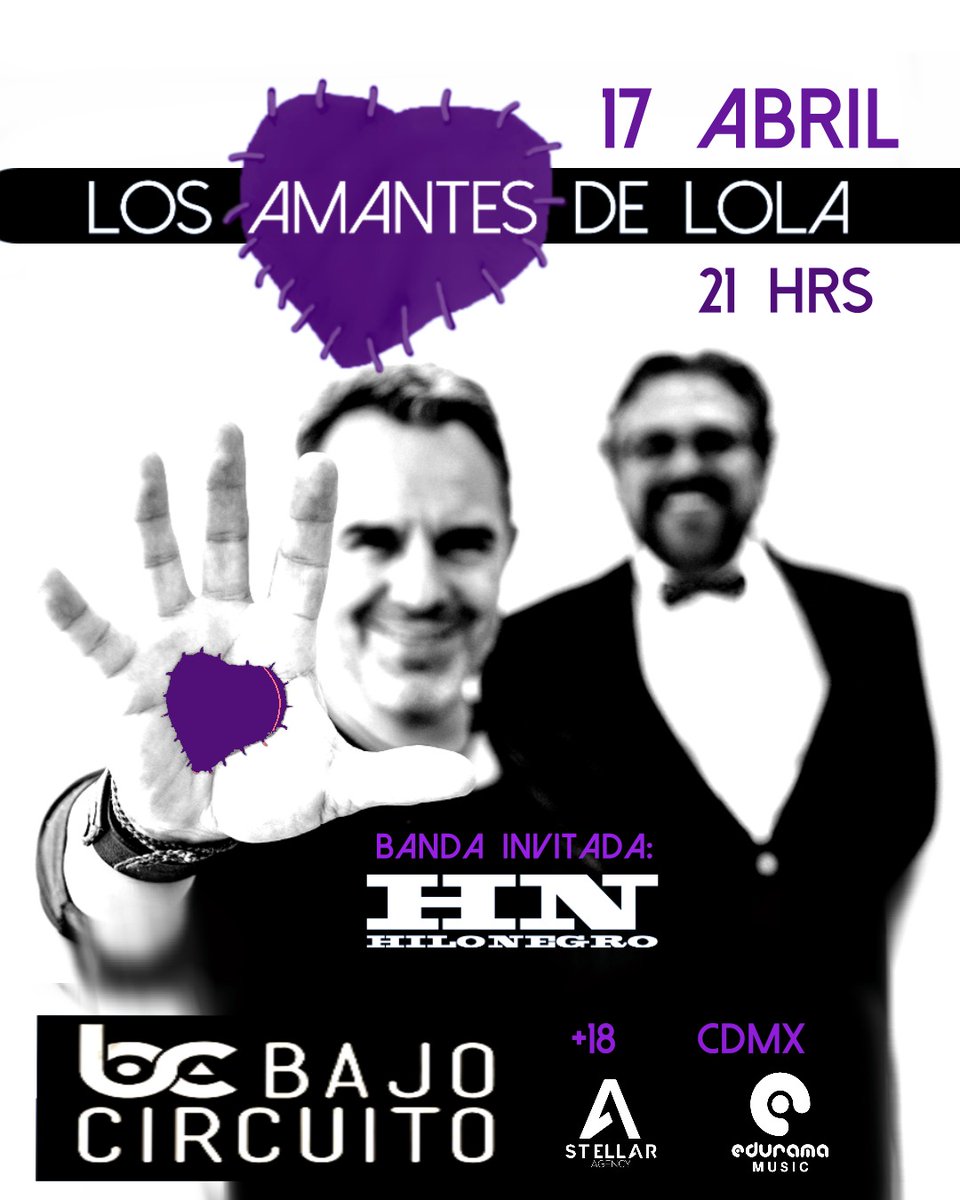 🎶Es este VIERNES🎶
<a href="/amantesdeLola/">los amantes de Lola</a> e <a href="/hilonegromx/">Hilo Negro</a>  en <a href="/Elbajocircuito/">Bajo Circuito</a>
