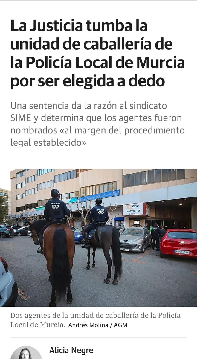 - Crean una unidad de Caballería totalmente innecesaria, y proveen los puestos a dedo.
- Un sindicato lo recurre.
- La Justicia estima la demanda y anula la creación de la unidad.
- El PP habla de pinzas o no sé qué, a ver si así no os dais cuenta de que gestionan con los pies.
