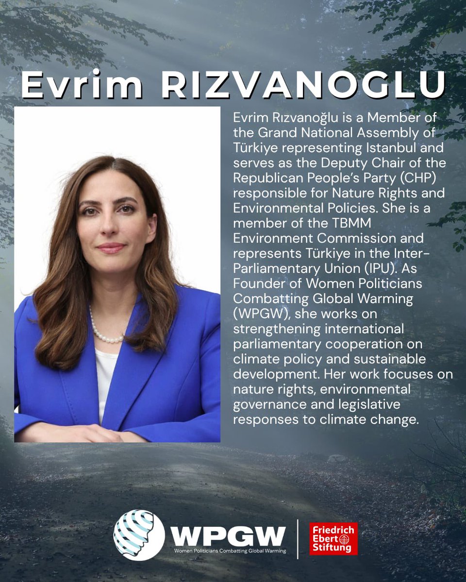 Wpgworg's tweet photo. Our opening speaker Evrim Rızvanoğlu, MP for Istanbul, CHP Vice Chair and member of the Parliamentary Environment Commission. As founder of WPGW, she works to strengthen international parliamentary cooperation on climate policy.

@RizvanogluEvrim https://t.co/VfBZ7IQIzO