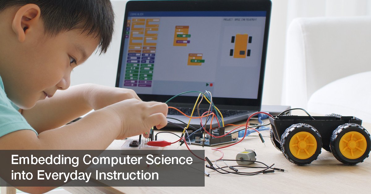 NWIowaSTEM's tweet photo. DID YOU KNOW computer science can fit into the lessons you are already teaching? Join the Dept’s Embedding Computer Science into Everyday Instruction virtual workshop series to explore strategies that connect CS to literacy and math. https://t.co/P6UXTd98aj Register by April 24. https://t.co/9VJ41XCaqt