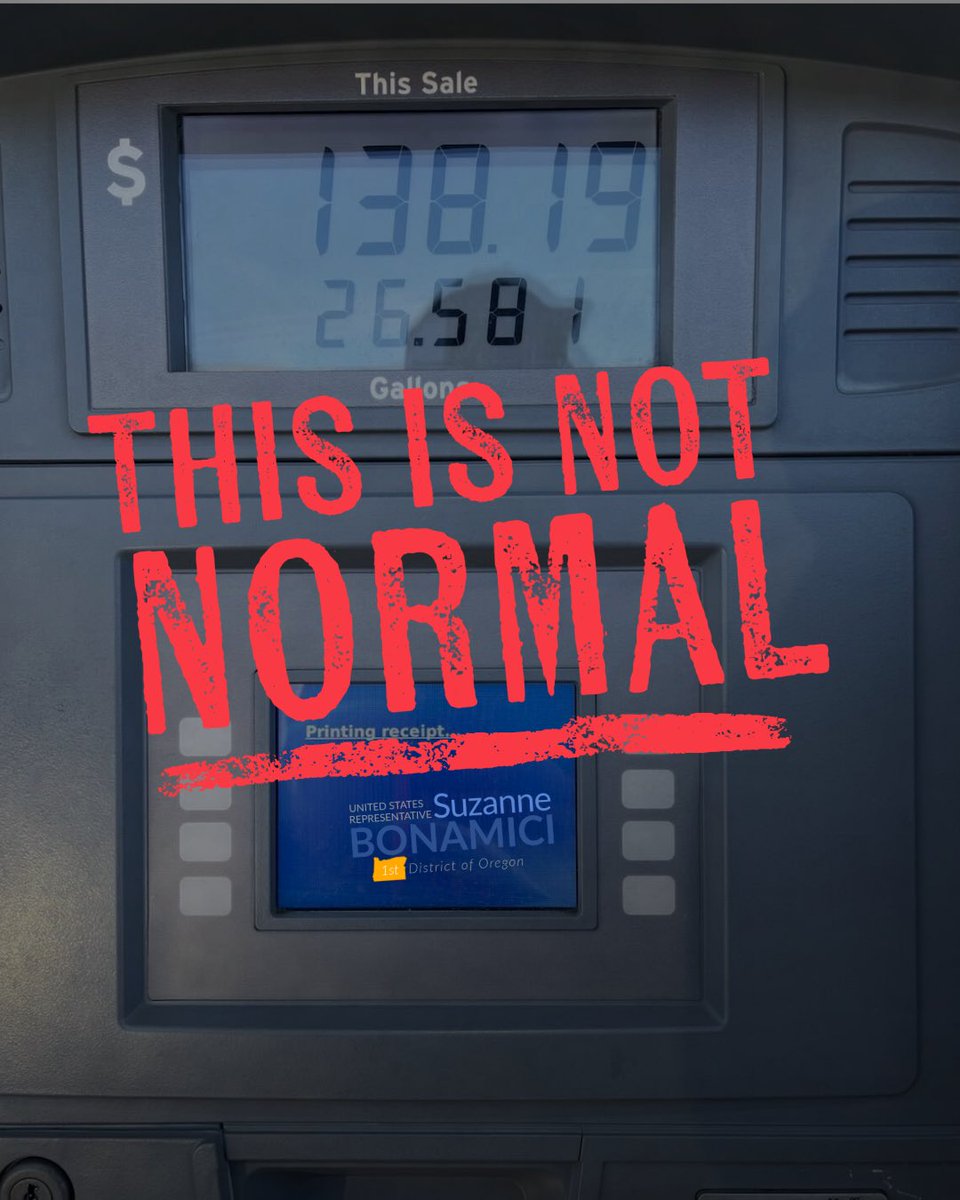 RepBonamici's tweet photo. A Columbia County resident sent this picture to me after filling up his truck in St. Helens, where gas is up to $5.30 a gallon and on the rise. This is NOT normal. Trump's chaotic policies are hurting Oregonians and Americans. https://t.co/K3Gmf2MHi0