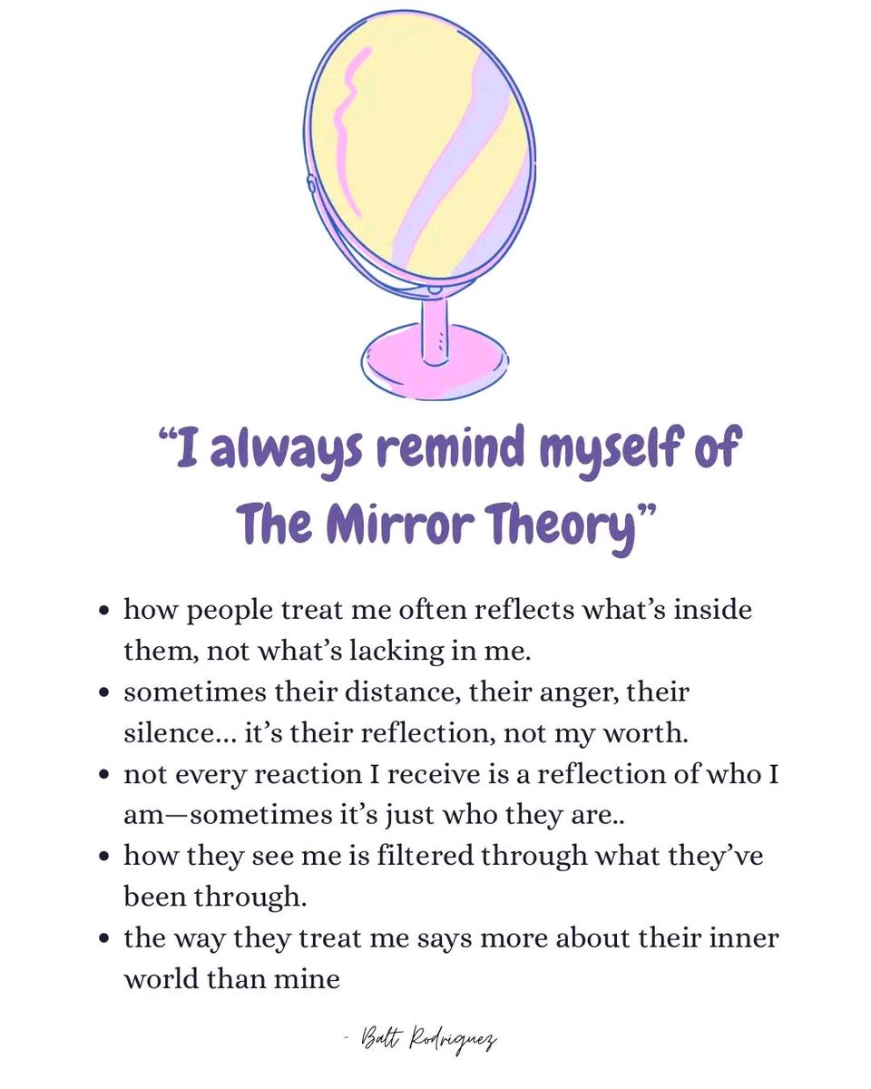 I always remind myself of the mirror theory