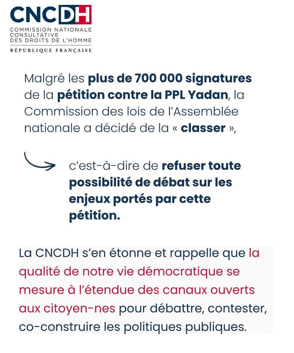GabrielleCthl's tweet photo. Même la CNCDH écrit être étonnée du classement de la pétition sur la loi Yadan. 

Rendez-vous demain jeudi à 12h devant l’Assemblée nationale pour manifester contre cette loi ! https://t.co/bO35eDjTxF