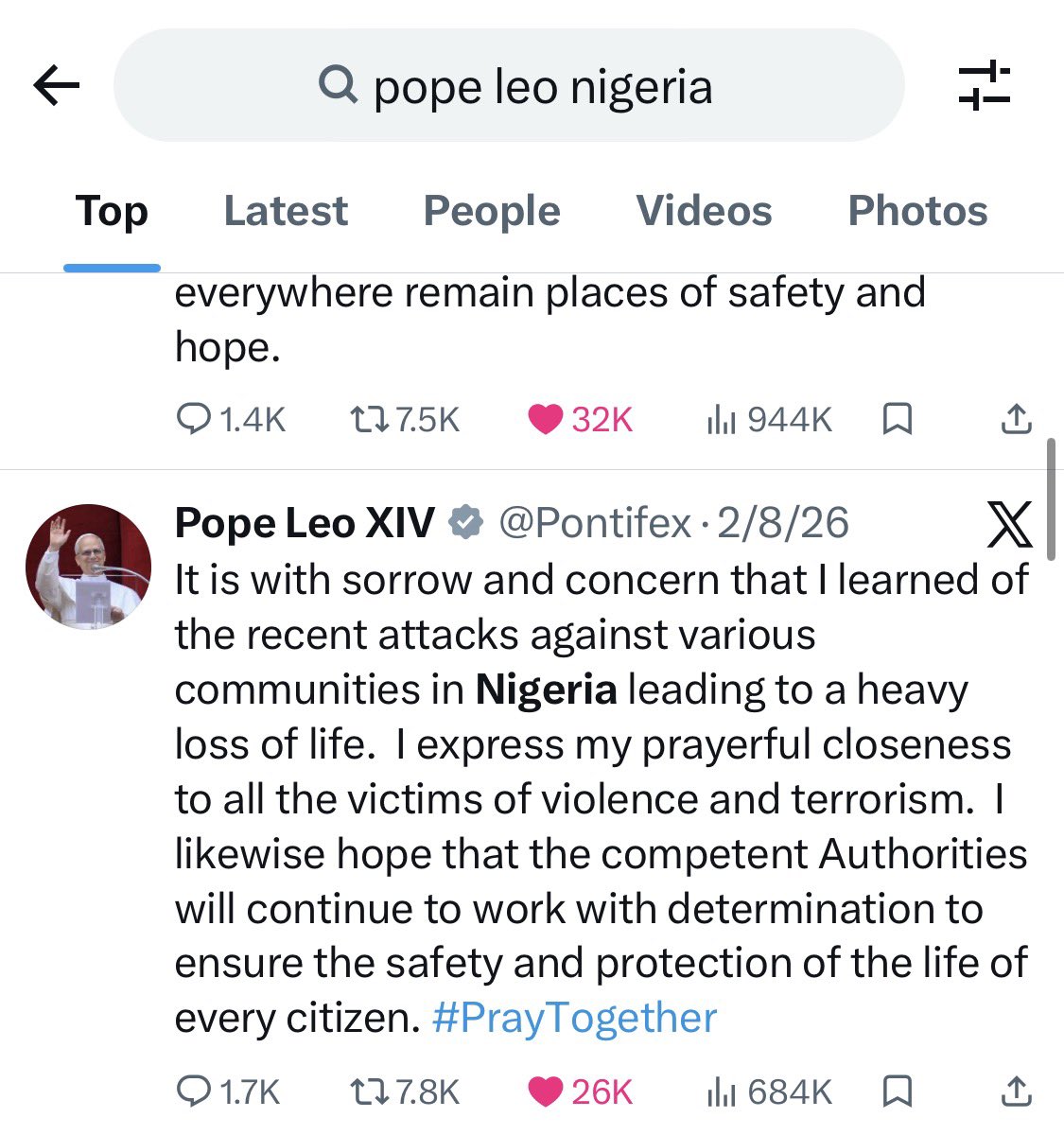 CassandraMTB's tweet photo. @Ayaan Interesting and thought-provoking article. Pope Leo has spoken out about the Christians being persecuted in Nigeria. https://t.co/hPWMyVKitt