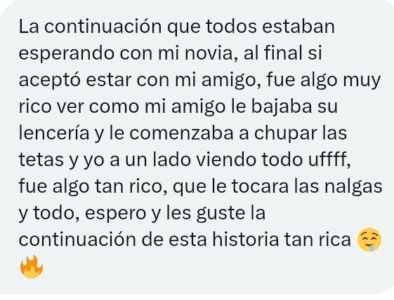 cuckoldmensaje2's tweet photo. LA HISTORIA MÁS ESPERADA Y MORBOSA DE X😈😈😈

Su novia terminó cogiendo con uno de sus amigos más cercanos 🔥 https://t.co/p7DyfBqxLN