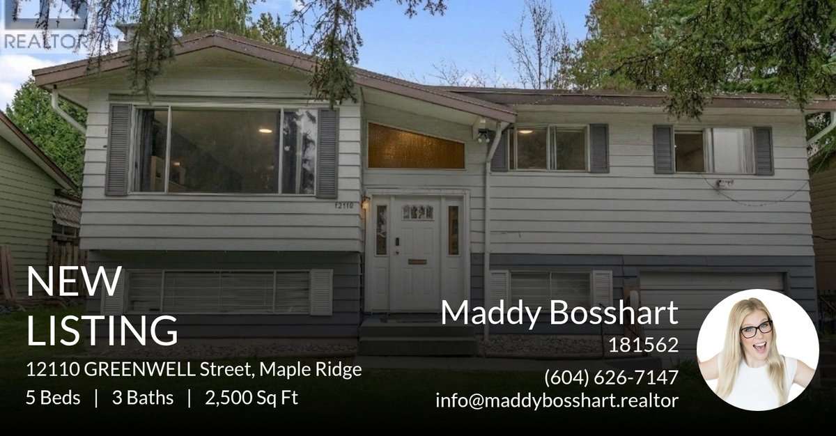 FraserValleyMB's tweet photo. 📍 New Listing 📍 Take a look at this fantastic new property that just hit the market located at 12110 Greenwell Street in Maple Ridge. Reach out here or at (604) 626-7147 for more information!

Listed by Guri Virk

Maddy Bossh... https://t.co/nHphwQVePU https://t.co/eyMSt66JRv