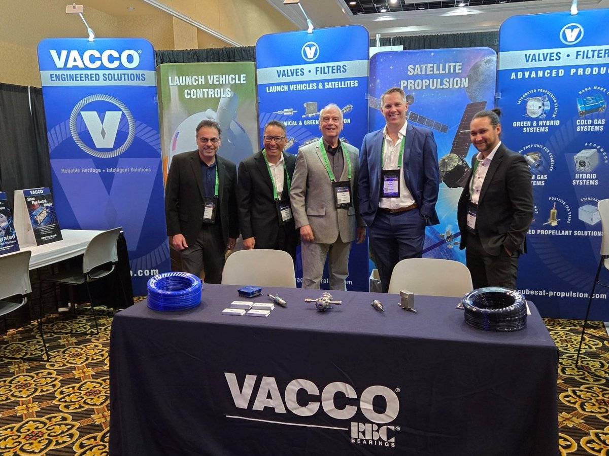 VACCOIndustries's tweet photo. The @VACCOIndustries  team is still at the @SpaceFoundation 41st #SpaceSymposium  in Colorado Springs, CO this week. Stop by to pick up a VACCO frisbee!  #VACCOonBoard
#BearingsRBC https://t.co/6enDEDT5Si