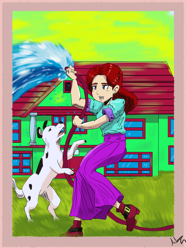 Darkigan's tweet photo. Mulher e seu cachorro. #digitalart https://t.co/PBFhvMMOnA