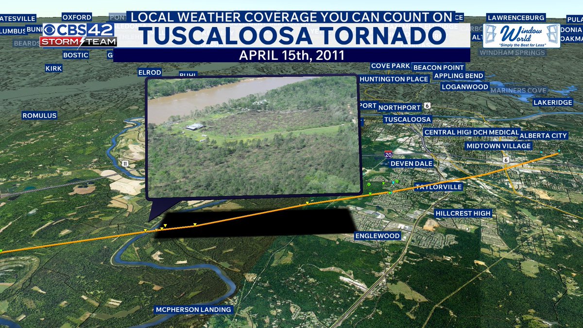 Dave_Nussbaum's tweet image. 15 YEARS AGO was the "Forgotten" Tornado Outbreak of April 15, 2011. It gets this name due to what would happen 12 days later on April 27, 2011, with the generational tornado outbreak. #alwx #alabama @CBS_42