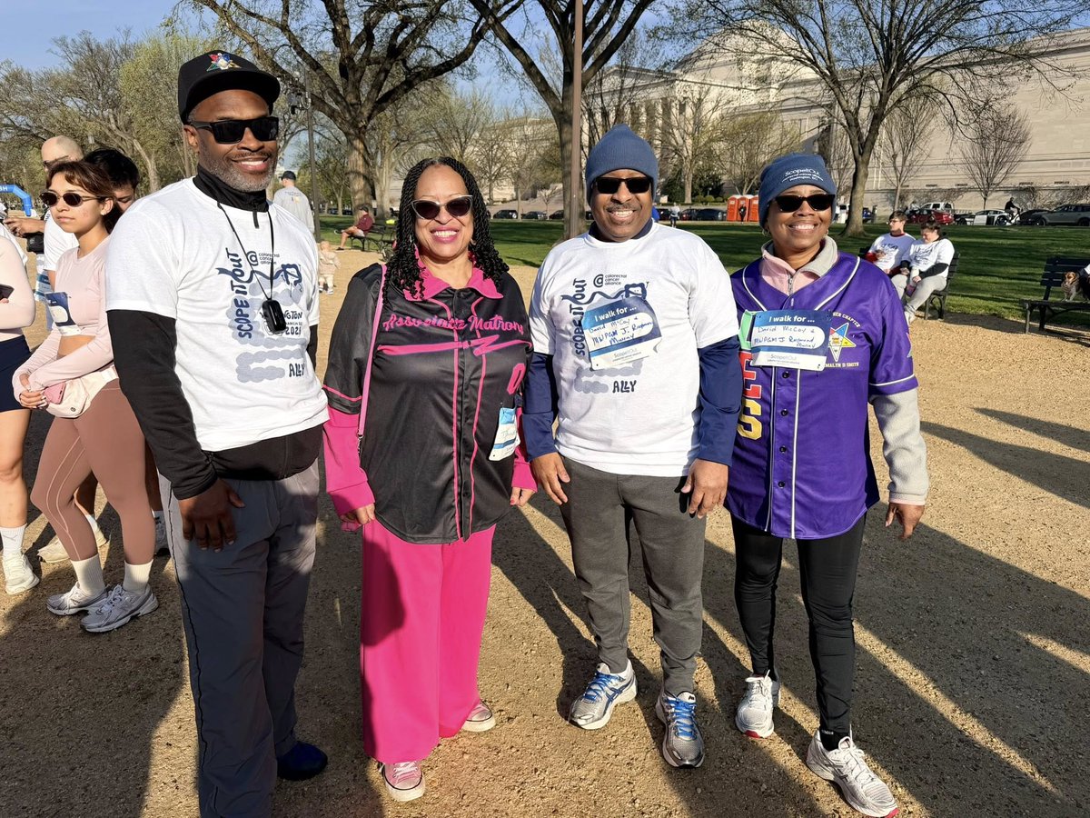 MWPHGLofDC's tweet photo. Our Masonic family showed up in numbers at the Annual ScopeItOut Colorectal Alliance 5K Walk. We volunteered, walked and raised funds for colorectal cancer research and awareness. Thanks to the Associate Matrons and the "J. Ray Squad" https://t.co/gVhi5W93Bj