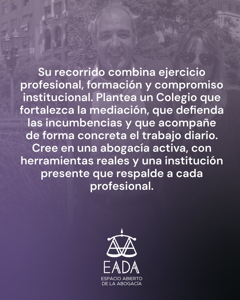 eada_ok's tweet photo. Defender incumbencias, fortalecer la mediación y acompañar de verdad a quienes trabajan todos los días.

Lista 66. Espacio Abierto de la Abogacía. https://t.co/ahe0haSpuj