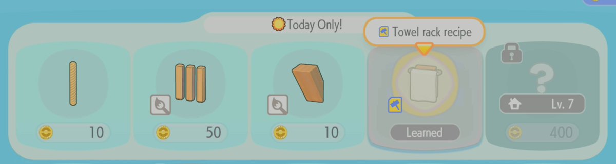 Hystopia's tweet photo. ☁️Cloud island☁️ daily shop recipe:
- Towel rack recipe

Cloud island address: VT7L58DL
Link code: M04DSR
Resets at 6AM JST 🕕

Feel free to visit and get recipes ✨
There's no proper decorations or builds🙇‍♀️
#pokopia #PokémonPokopia #ぽこポケレシピ配布 https://t.co/tYPAbabPmK