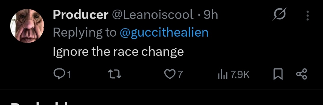 DoctorBroom77's tweet photo. @Leshyfella @guccithealien Yeah i know I was just making fun of the people in the comments complaining about a background character's skin colour. https://t.co/26zgwZ243R
