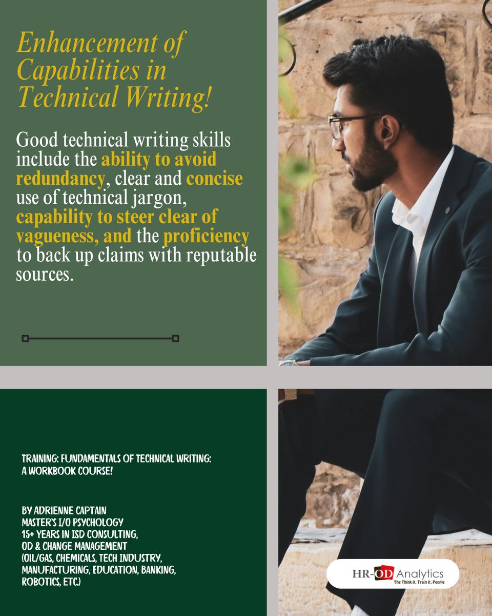 Get Skills Development in #TechnicalWriting.  In this training, you will learn how to identify your writing audience; how to simplify complex or complicated sentences; and more. Learn now:  adrienne-s-school-2b8a.thinkific.com/courses/fundam…

#Technology #Writing #Analysis #Design #Evaluation #Economics #HR