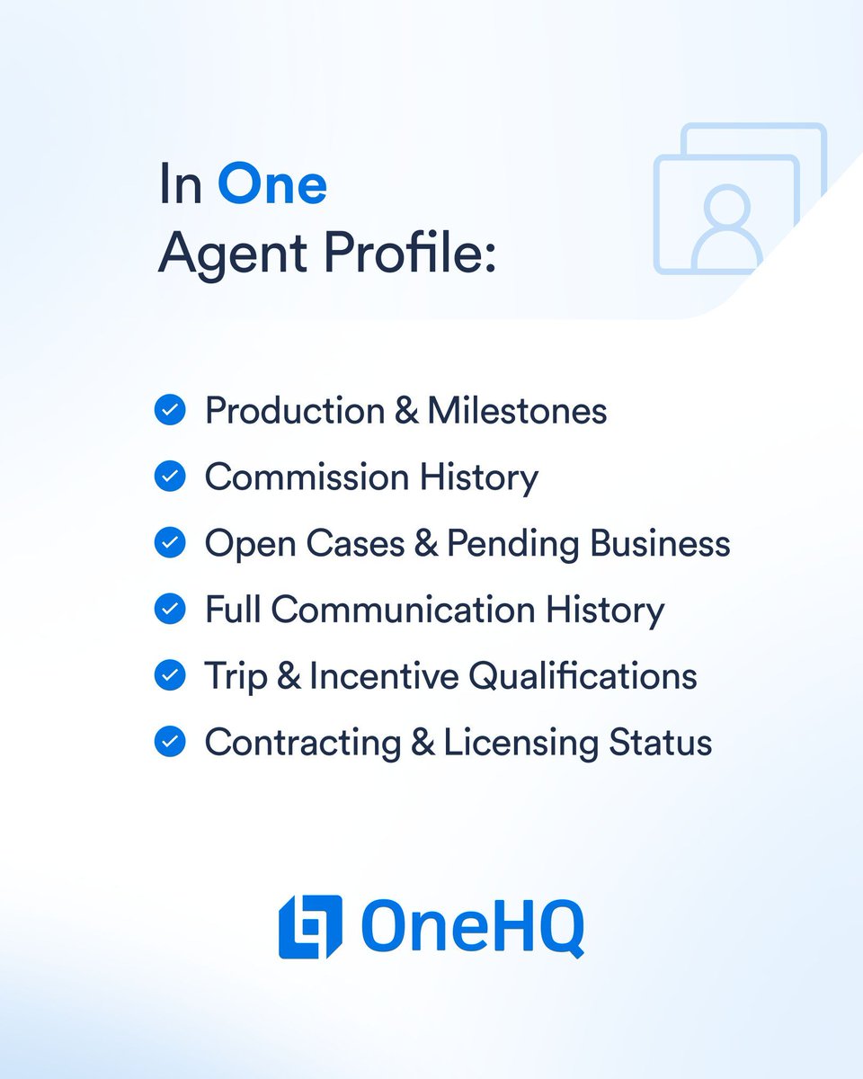 onehq_team's tweet image. When an agent calls, how fast can you actually answer their question?

OneHQ's CRM gives you everything in one agent profile — so the answer is: immediately. ✨ 

See how it works. Link in the first comment. 👇 

#InsuranceDistribution #IMO #BGA