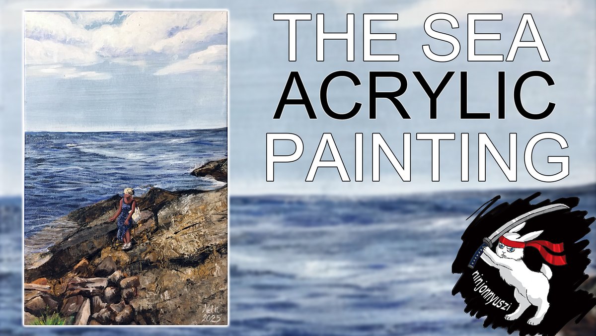 LNinjon's tweet image. THE SEA 🛥🏖 acrylic painting 🐇💙On YouTube: youtu.be/zx4Y_FfZQsw #painting #vacation #woman #artists #artist #painter #acrylic #draw #figurepainting #nature #ocean #bluesky #cloud #summer #SummerVibes #Summer2025 #sea #clouds #colorful #seapainting #oceanlife #femalepainter