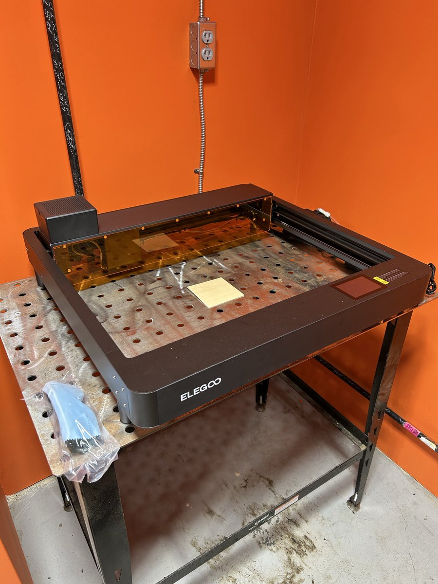 ArcherStudioLLC's tweet photo. Adding new capabilities this month. It took some troubleshooting to get the mechanics working correctly, but the recent laser engraving test proved to be satisfactory. Now on to more testing. https://t.co/5ahgLtE9df
