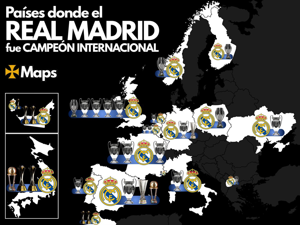 🇪🇸 Países en donde el Real Madrid fue campeón internacional: