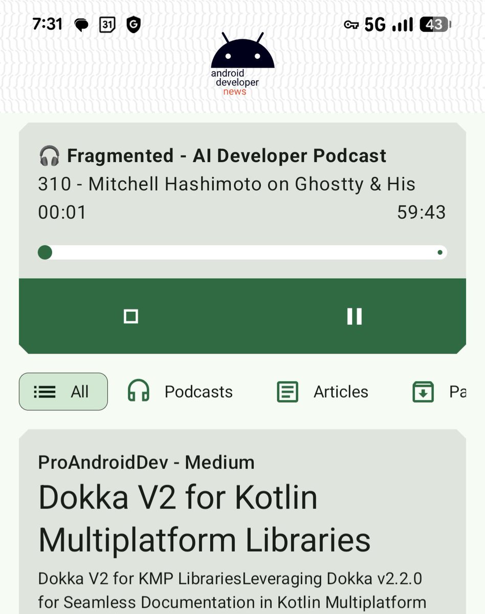 AndroidDev_News's tweet image. Listen to @mitchellh on @FragmentedCast with the Android Dev News app #AndroidDev #AI