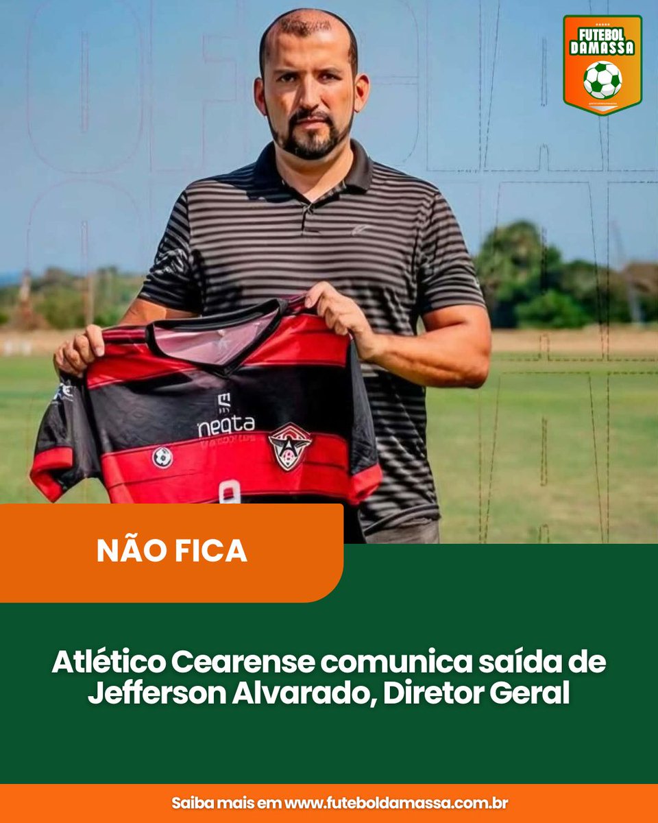 Anunciado em janeiro deste ano, Jefferson Alvarado foi desligado do cargo de Diretor Geral do <a href="/FCAtleticoce/">FC Atlético Cearense</a>.

Betinho Silva retorna ao clube e assumirá a vaga.

Detalhes: instagram.com/p/DXKvHqMgXG4/