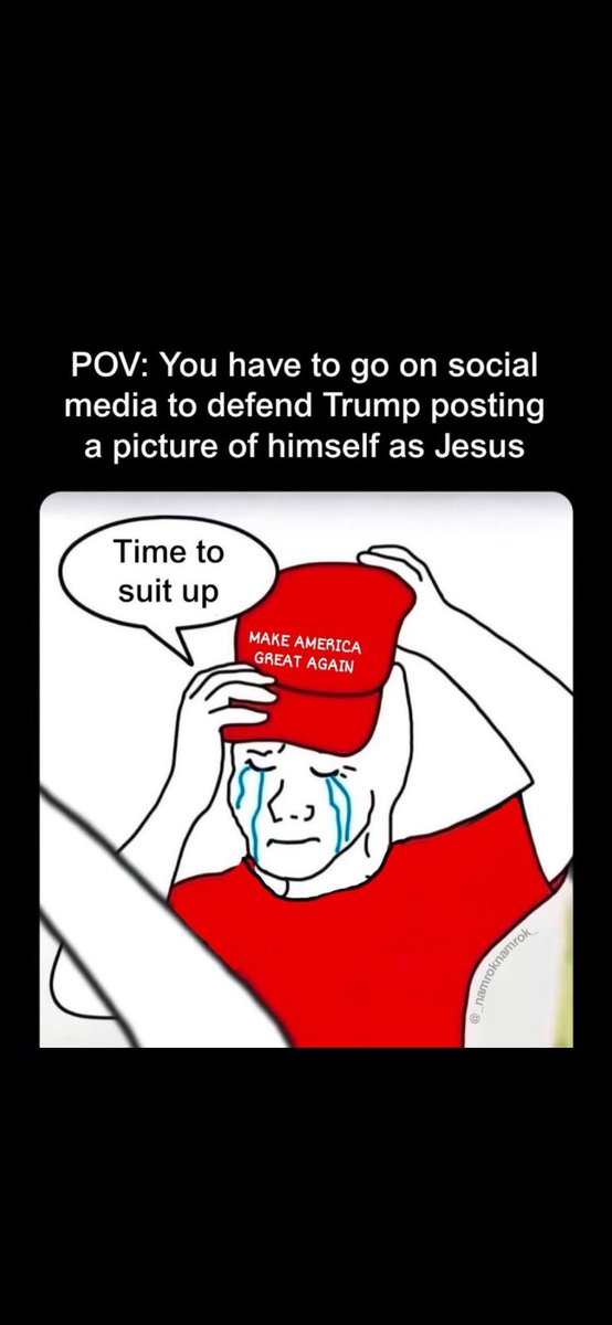 Msmanchester1's tweet photo. @stinchfield1776 MAGA “Christians” are the ones who are mad at their orange cult leader. The #ObamaCard expired a while ago. No Christian would post themselves pretending to be the healing Savior. What the orange idiot was told to say “it’s doctored” instead he said “I thought I was a doctor”🤦🏽♀️ https://t.co/zJUIDuyHUp