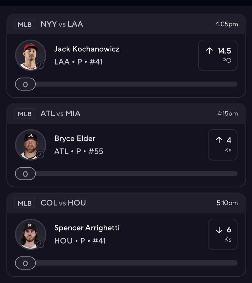 FlexPickz's tweet photo. MLB 4/15

Jack Kochanowixz O 14.5 PO
Bryce Elder O 4 Ks
 Spencer Arrighetti U 6Ks

Good Luck if Tailing this 6x 

#mlb #Gambling𝕏 #prizepicks https://t.co/Xg3qosKPNf