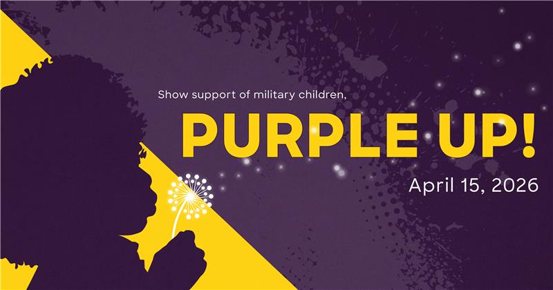 WrightPattAFB's tweet photo. 💜 Purple Up! 💜

Today, we recognize the strength and resilience of military children.

From new schools to new communities, they continue to adapt, grow and support their families through every chapter of military life.

High five a military kid today. They’ve earned it. ✋💜 https://t.co/NivOiLDEGl