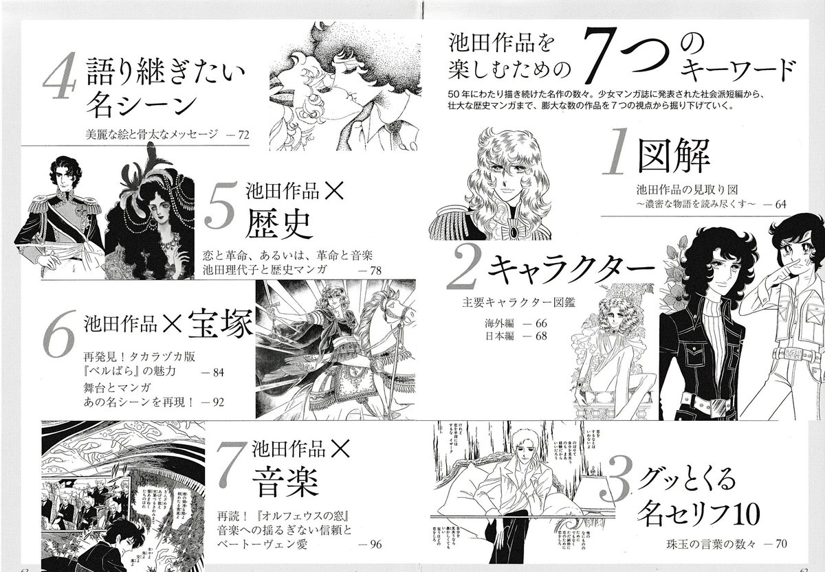 池田作品: 7 Keywords for Enjoying the Works of Ikeda
50th Anniversary Collection || 50 Years of Masterpieces