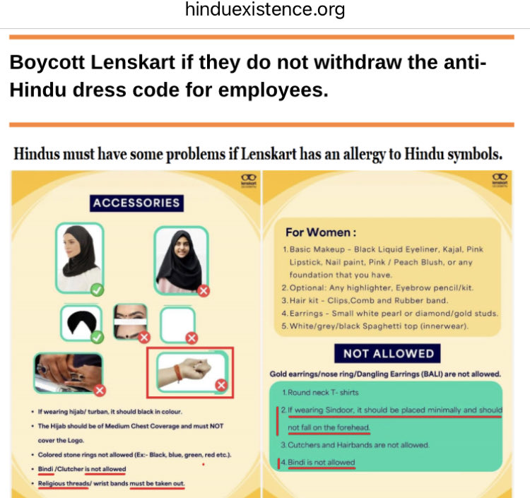 wonderores's tweet photo. @peyushbansal Dear all Hindus , #BoycottLenskart coz  Lenskart is promoting Islam , this👇  is their dress code , these shameless pigs are dipped in Hate towards Sanatana Dharma @myogiadityanath ji kindly take action against this anti india , anti Hindu company 

#BoycottLenskart https://t.co/ixfd2c1G0W
