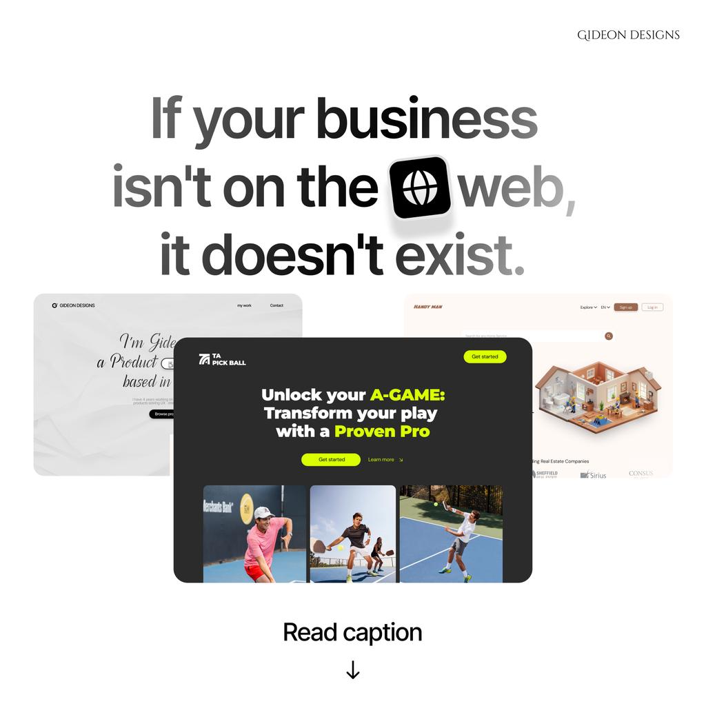 GideonUXdesigns's tweet image. Your business doesn't have a website.

Or it has one that looks like it's from 2009.

Either way  you're invisible to 81% of people who research online before buying.

That's not a design problem. That's a revenue problem.

I fix that. 🧵
#WebDesign #BusinessGrowth #WebsiteDesign