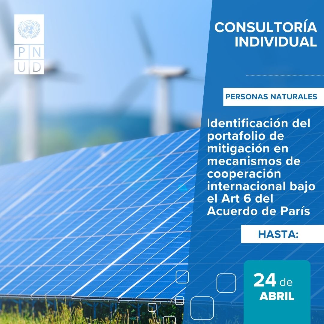 PNUDEcuador's tweet photo. 🌱 Oportunidades para impulsar la acción climática en Ecuador

Abrimos una consultoría clave para fortalecer la participación del país en los mecanismos del Artículo 6 del Acuerdo de París🤝.
Más información🔗 https://t.co/Ptwgz1TQCw

📅Aplica hasta: 24 de abril 2026
@EcuadorMAE https://t.co/lnxyy25B8o