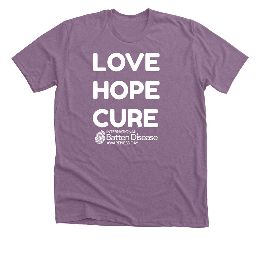 BDSRA's tweet photo. THEY. ARE. BACK. 👕🔥

“Love Hope Cure” T-shirts and sweatshirts to celebrate International Batten Disease Awareness Day on June 9 are available for order! Browse different styles and colors, and order by May 5 to get it by June 9: https://t.co/c2A36ssGLY 

#battenday2026 https://t.co/pREQDI7Qyd