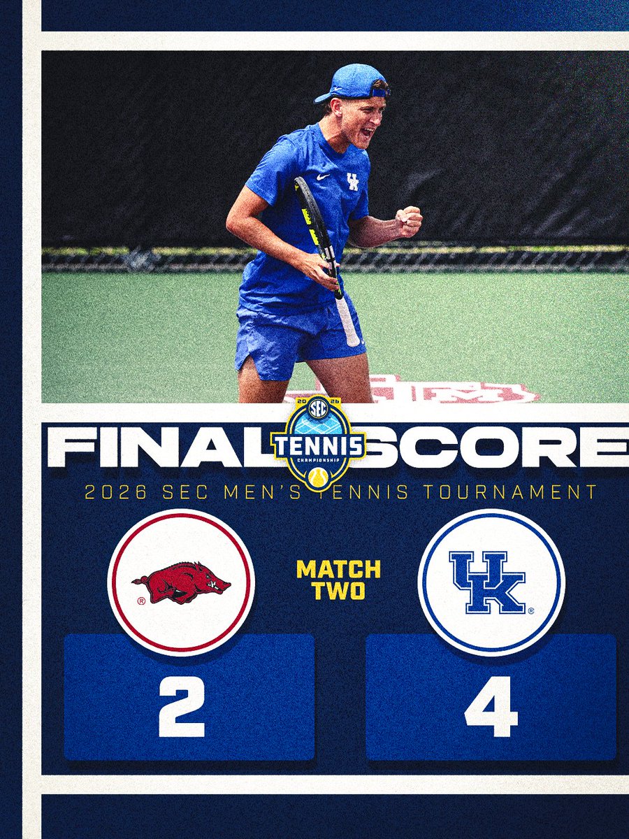 CATS ARE ADVANCING 🗣️

<a href="/UKMensTennis/">Kentucky Men's Tennis</a> battles out a first-round win over the Razorbacks!

#SECTennis x #SECChampionship