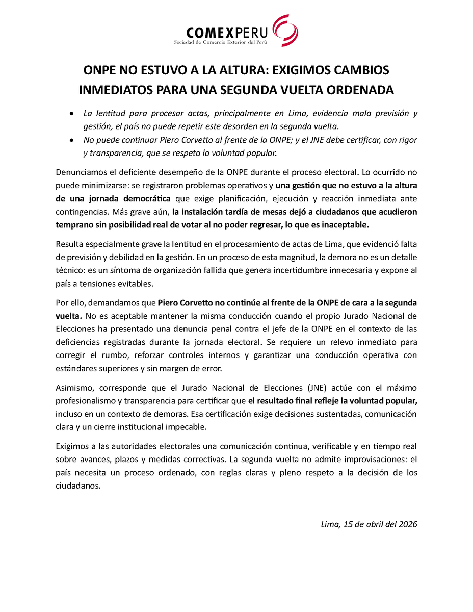 COMEXPERU tweet media