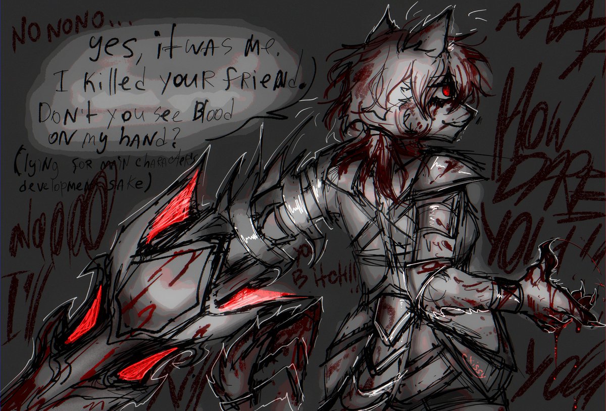 idunno71810's tweet photo. if u are an antagonist without any plot armor and is about to get blasted away by main protagonist, make sure u made a hero go nuts beforehand ;)
---
#furry #furryart #furryartist https://t.co/Za9SZrQU9U