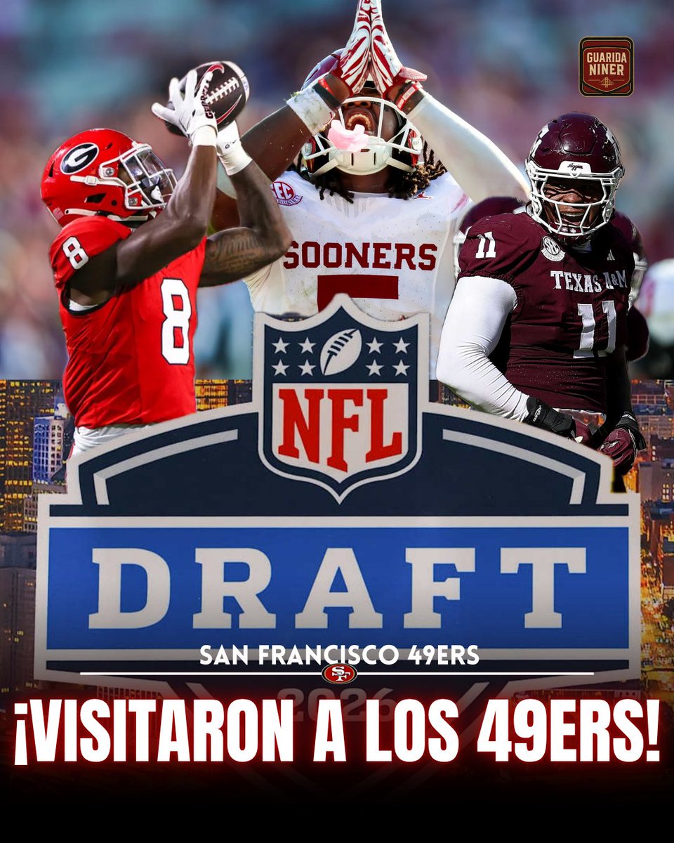 Guarida_niner's tweet image. ¡SIGUE LA BÚSQUEDA DE TALENTO! 🏈🔥

Los #49ers recibieron el día de hoy al tackle defensivo de Texas A&amp;amp;M, Tyler Onyedim, al WR de Georgia, Colbie Young, y al linebacker de Oklahoma, Kendal Daniels. 🤝