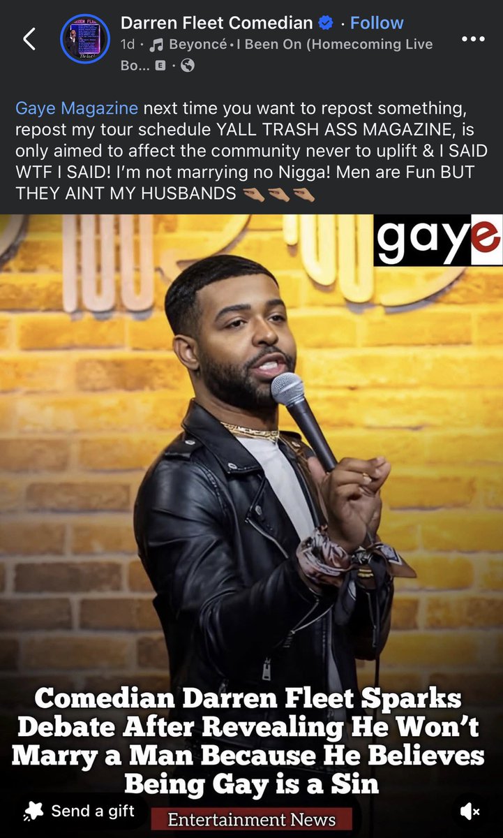 I guess Gaye Magazine must’ve reposted his podcast clip and now he’s mad at the reactions… as if they put words in his mouth.