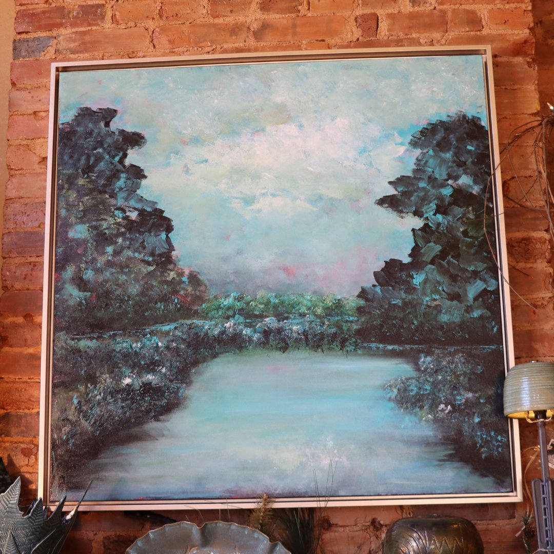 “I Fell in Love” by Becky Bundrick captures the quiet beauty of a woodland scene 🤍 With its peaceful pond and rich natural tones, it’s a piece you can get lost in.

#GenuineGeorgia #Art #Painting