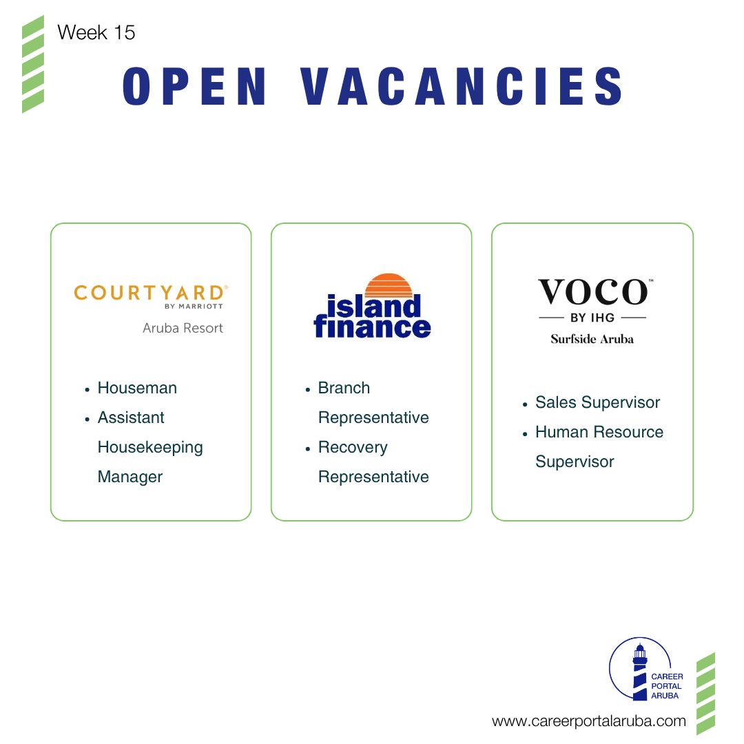 CPAruba's tweet image. 🚀 New vacancies are available NOW! #Week15

Find your next role in Aruba and apply in minutes using our CV builder.

View Jobs: cpa.aw/vacancies 

📝 Apply Here: cpa.aw/cv-builder/form

#careerportalaruba #arubajobs #jobs #careers #hiring #workinaruba #aruba