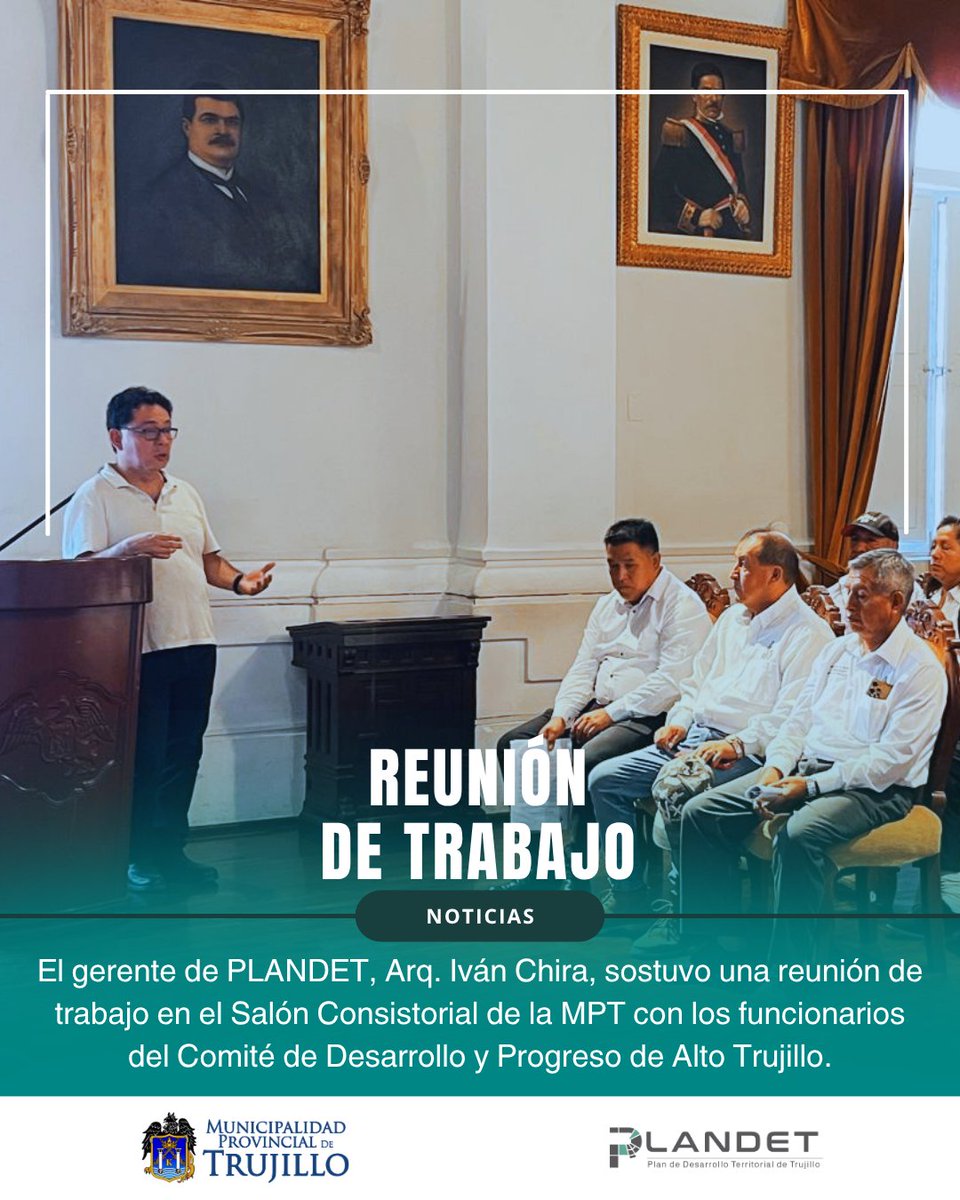 Plandet_mpt's tweet photo. Alto Trujillo avanza 🤝
Sostuvimos una reunión de trabajo con dirigentes y funcionarios de Alto Trujillo para agilizar el proceso de formalización y continuar avanzando en la titulación de predios.
#PLANDET #AltoTrujillo #Trujillo https://t.co/tQSDs6kIEN