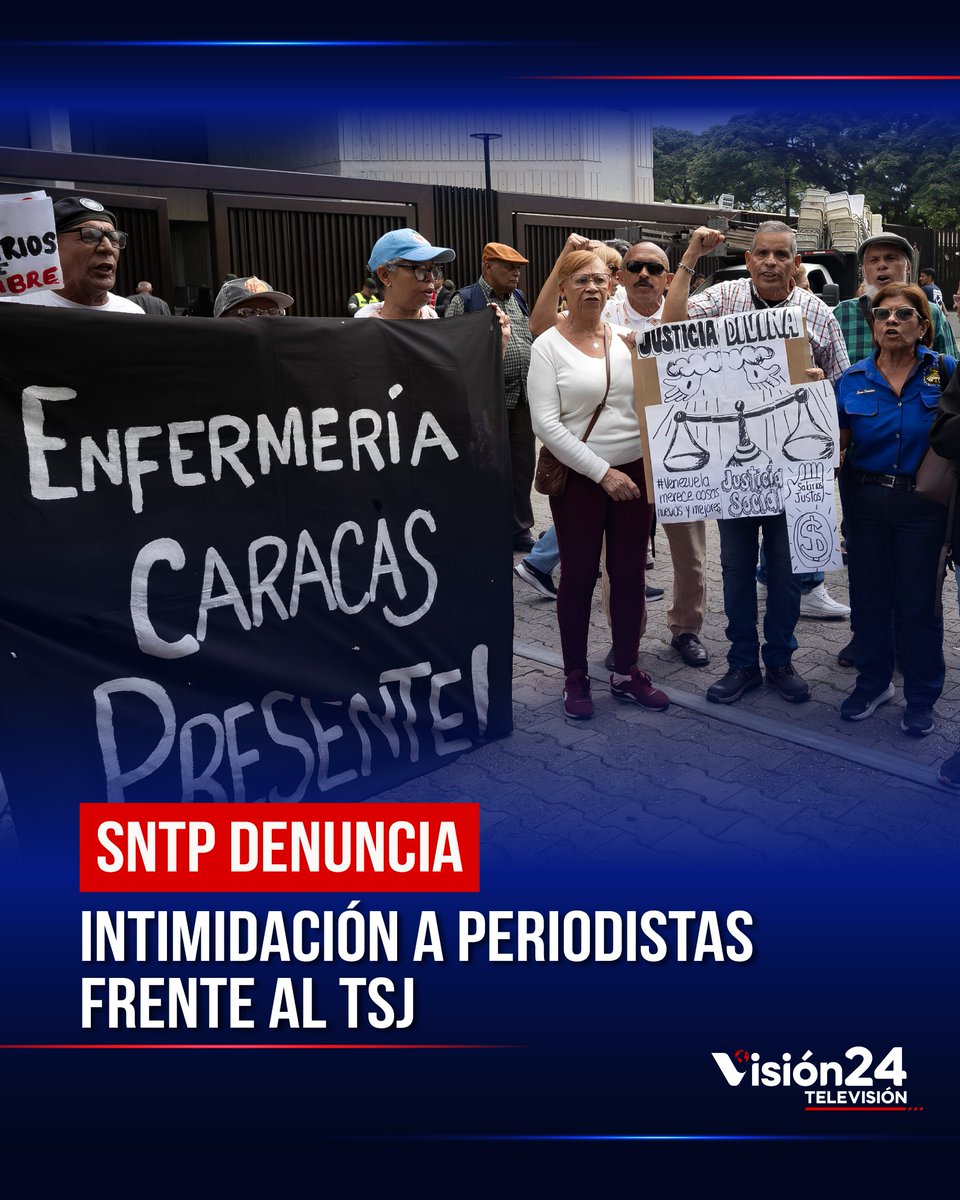 vision24tv's tweet image. 🌎 | DENUNCIA: SNTP alerta que funcionario del TSJ fotografió e intimidó a periodistas durante cobertura de protesta en Caracas, Venezuela. El gremio rechaza el hostigamiento estatal.
#Venezuela #LibertadDePrensa #SNTP