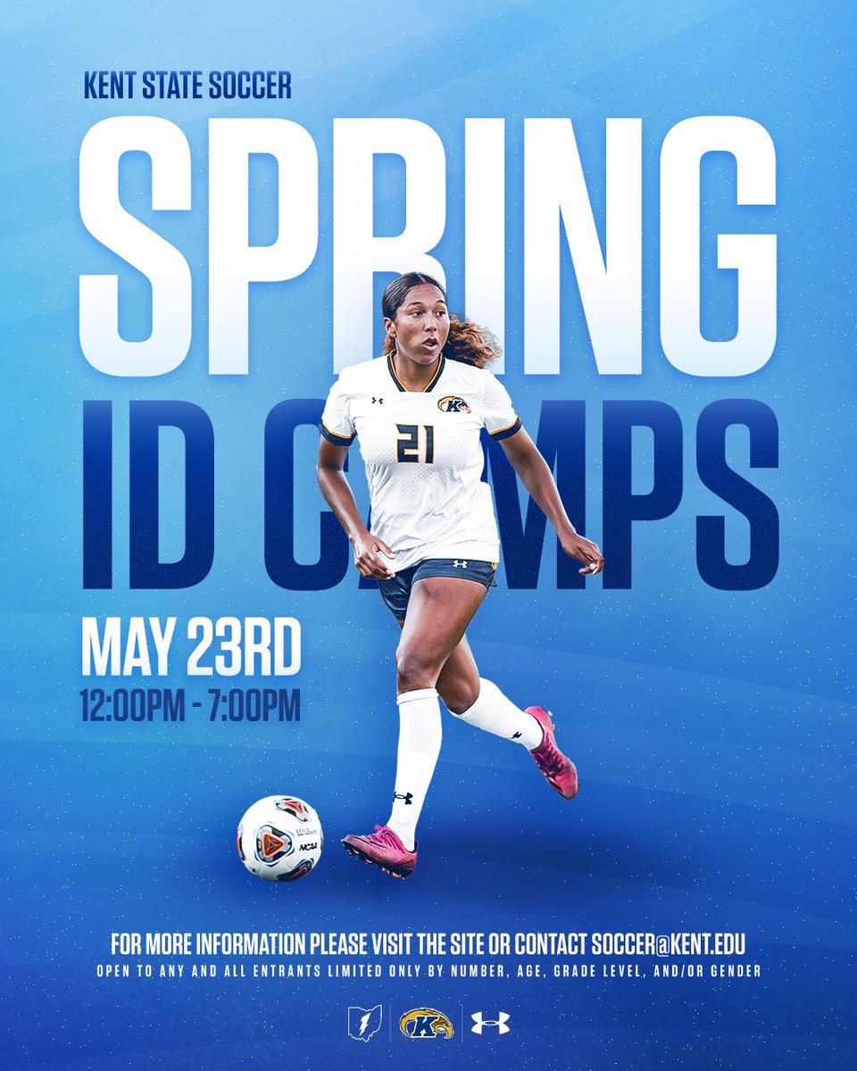 KentStSoccer's tweet photo. Join us for our 2026 Spring ID Camp on May 23rd; players in 9th-12th grade are welcome!

Registration Link🔗: https://t.co/lM84oiunKg

#GoFlashes⚡️ https://t.co/AIrwsOEJQa