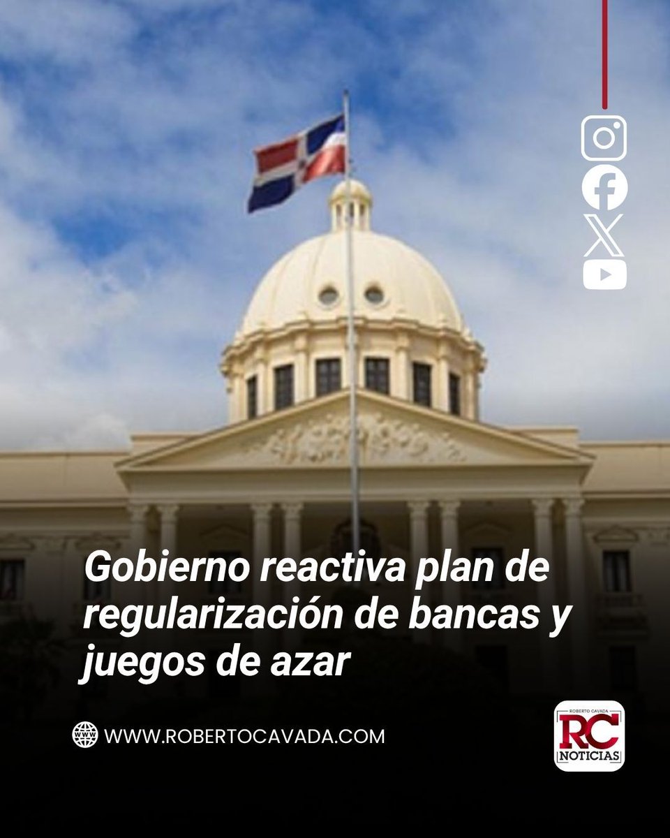rcavada's tweet image. Gobierno reactiva plan de regularización de bancas y juegos de azar

robertocavada.com/gobierno-react…

#RobertoCavada #RCNoticias #GobiernoDominicano