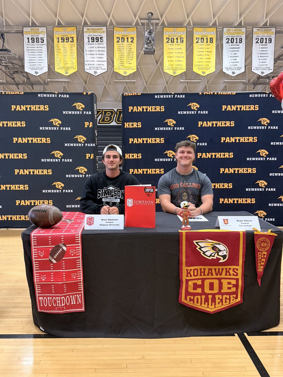 NPHSAthletic's tweet image. Congrats to the eight Panthers that participated in our final athletics signing day event of the school year! Brandon Curry, Matthew Curry, Drew Adamson, Jayce Ward, Colt Ward, Megan Wang, Madison Black, and Blake Gibson! The NPHS community is so proud of you! #PantherPride