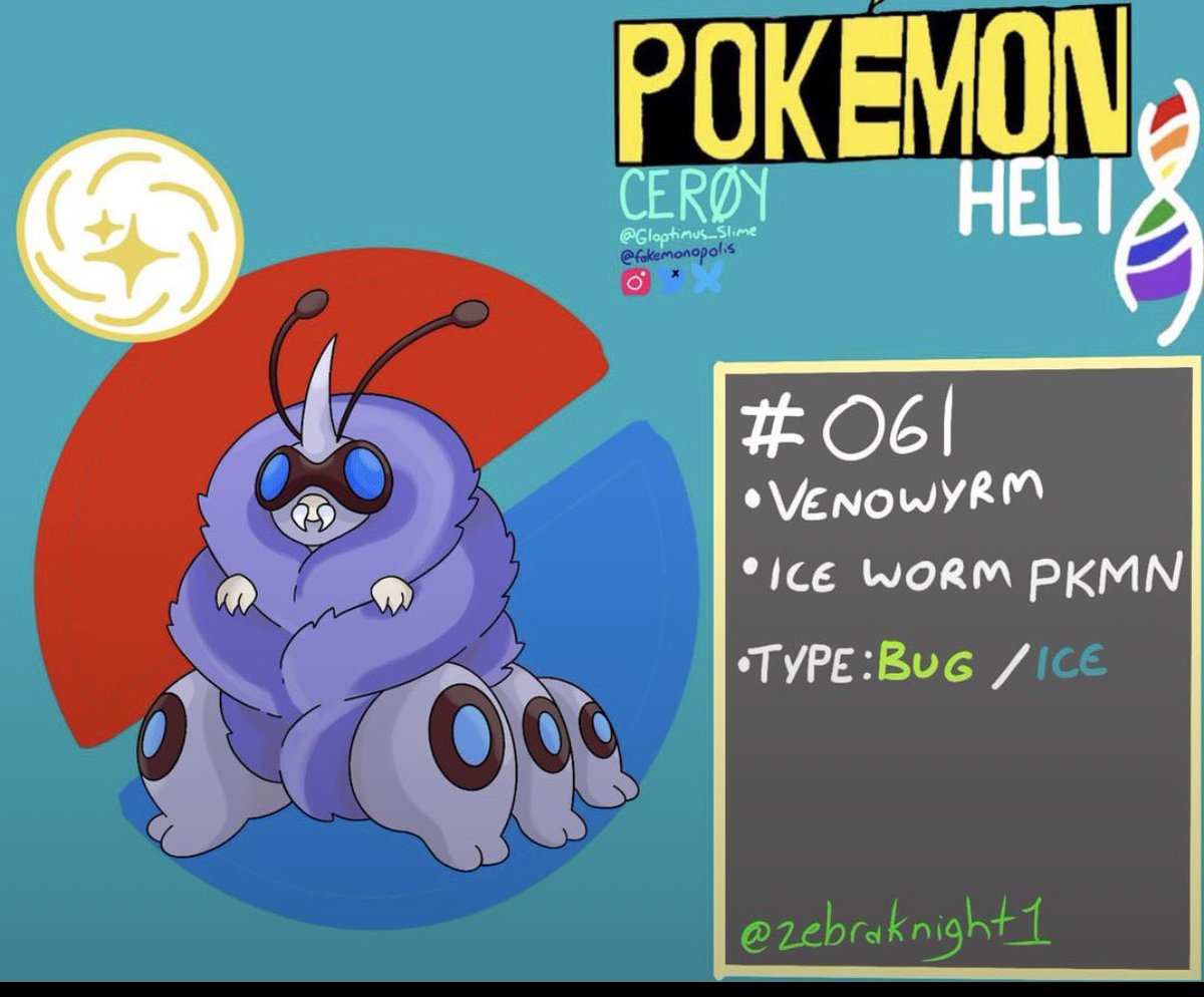 Combinarian Venonat and its regional evolution,Venowyrm 

I adopted these two a while back

Previously owned and created by 
@ zebraknight1 on instagram 
(here’s a link to the original post by the creator)
instagram.com/p/DLklI4zxuPQ/…

#pokemon #fakemon